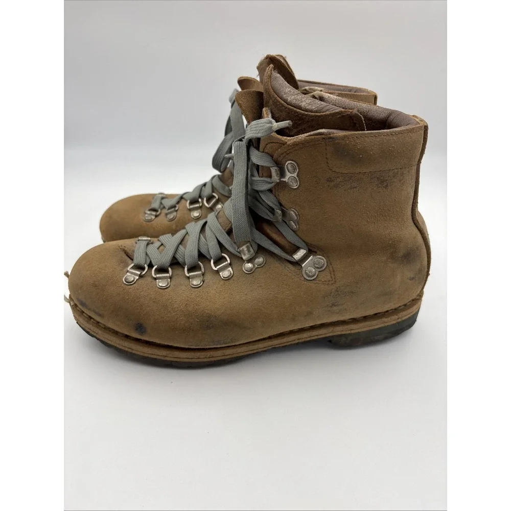 Vintage Mountaineering Hiking Boots Suede Men's Size 10 Brown